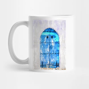 Old Wooden Door Painted Blue Mug